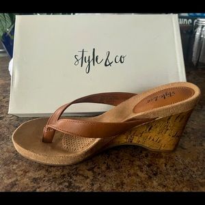Style&Co Chicklet Wedge Sandals